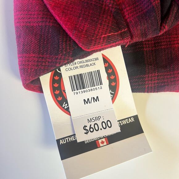 Canada Weather Gear Women's Size M Flannel Plaid Button Down Shirt Red/Black - Picture 4 of 15